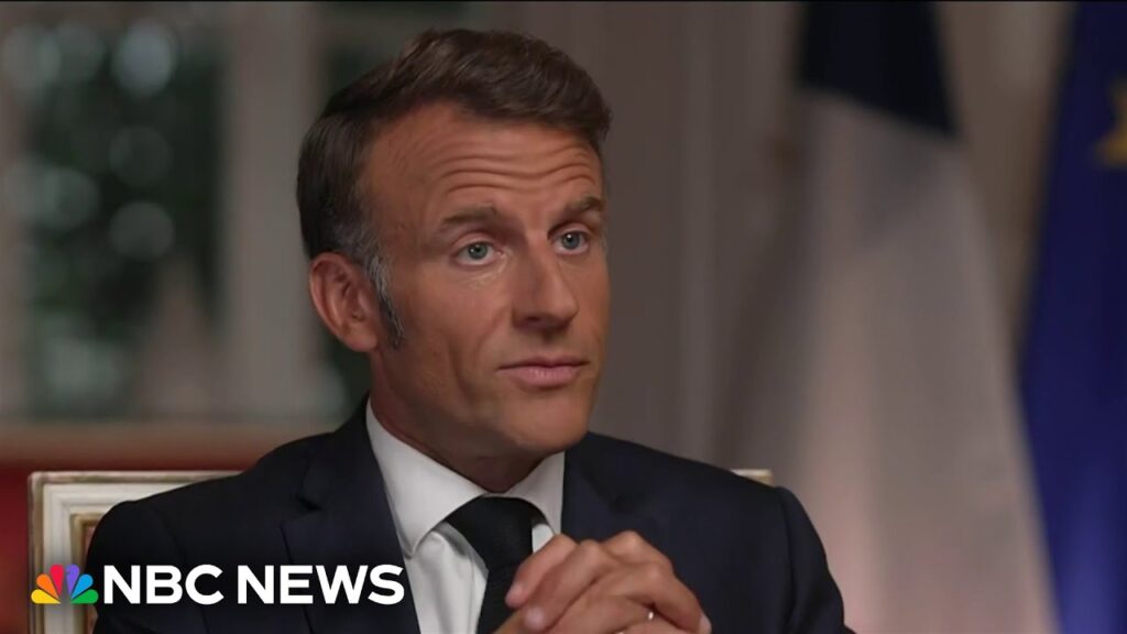 French President Emmanuel Macron responds to Trump’s comments about a Ukraine deal from Putin